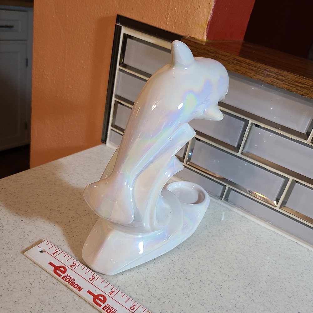 Ceramic Dolphin Shimmery Pearl Poland Made - Picture 13 of 16